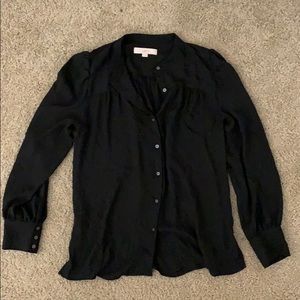 Loft black button up blouse